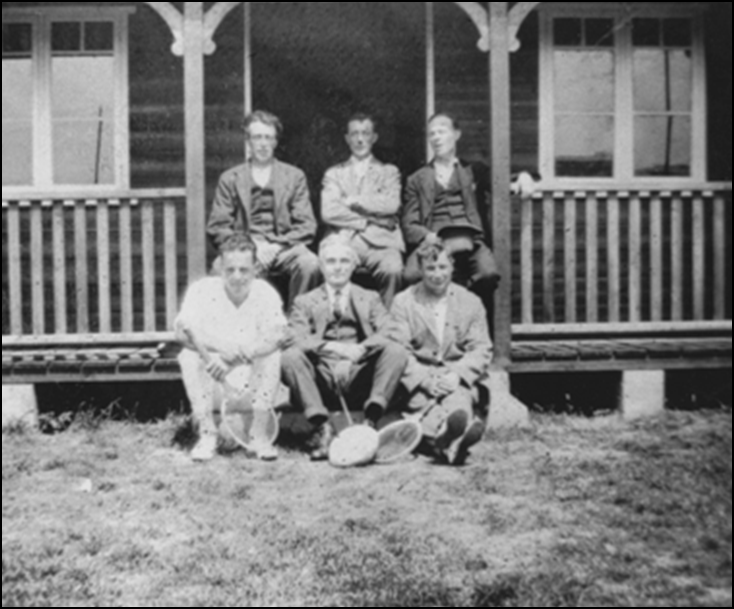 The-old-pavilion-in-Totts-Lane.-H-Warner-B-Swain-A-Young-Sonny-Aldridge-M-Dean-and-Billy-Winfield