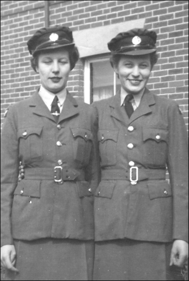 Betty Canning on the left with her sister Dot